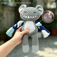 Jouet en peluche pour chien grenouille, tigre et souris avec poche à friandises, nœud en corde et couineur pour jeu interactif et à tirer – Vente en gros