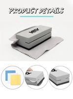 Éponges applicatrices de revêtement céramique nano premium, blocs d'éponge en mousse pour application de cire, design rectangulaire à fentes rainurées