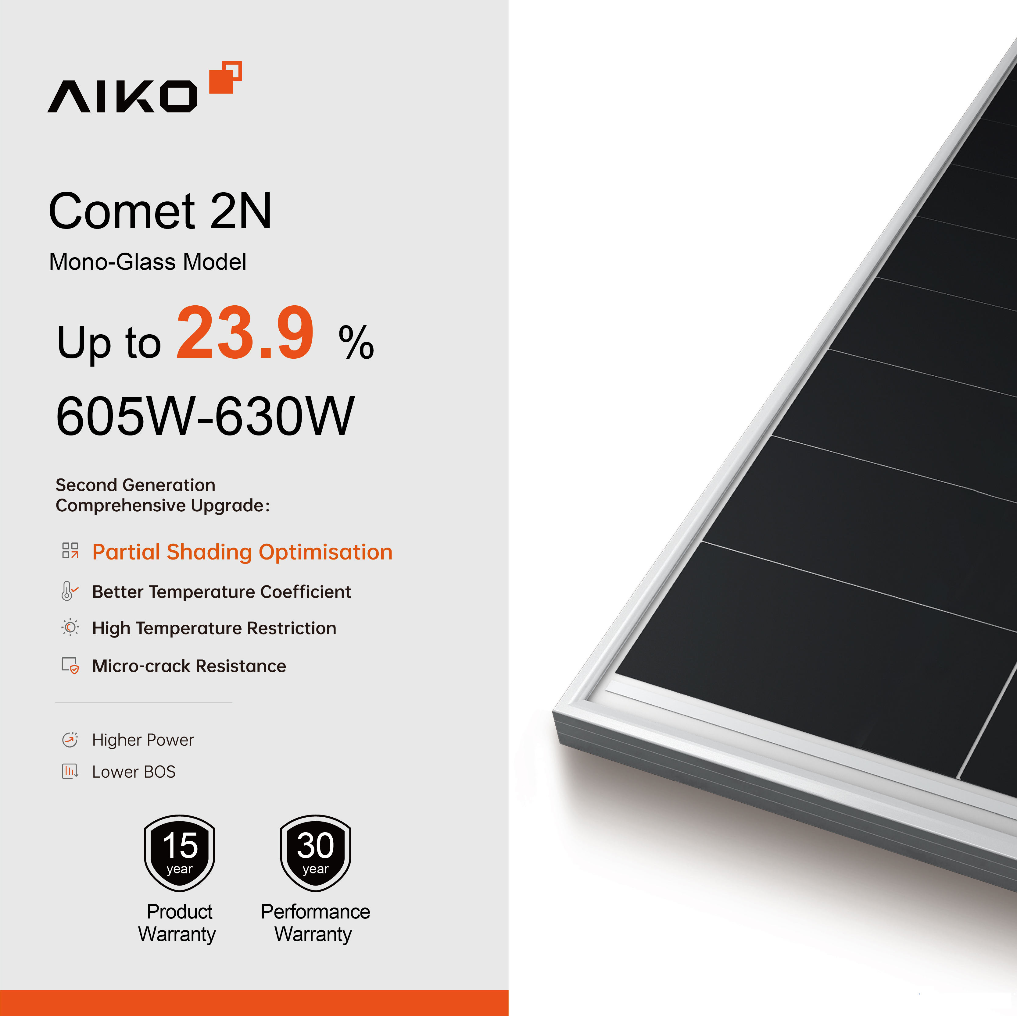 AIKO N-Type ABC Solar Panels - 605W to 630W Power Output