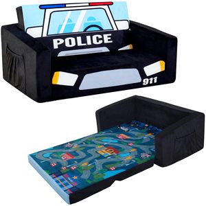 Giving Tree <b>Kids</b> Police Car <b>Sofa</b> Bed Foldable With Play Mat For Children 3 Years And Above - Product Image 1