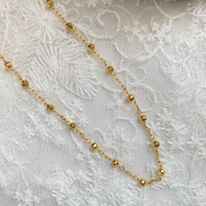 Live stream source: French-style light luxury necklace for women, Instagram-worthy design, round beaded <b>cross</b> <b>chain</b> choker, - Product Image 3