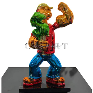 Escultura Pop Art Personalizada de Figura Famosa del Fútbol, Estatua de Popeye con Electroplacado, Nueva Llegada, Escultura de Popeye para Decoración del Hogar - Product Image 2