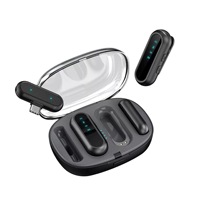 Sistema de Micrófono Lavalier Inalámbrico Dual con Cancelación Inteligente de Ruido y Clip, con Estuche de Carga para iPhone, Android, Cámara y Transmisión en Vivo