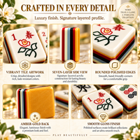 Jeu de Mahjong américain, tuiles en acrylique à 7 couches, design à bords rayés colorés, motifs verts et rouges, vente en gros