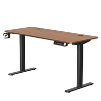 Table de jeu électrique ergonomique réglable en hauteur avec support pour casque et porte-gobelet, livraison gratuite d'un moteur individuel