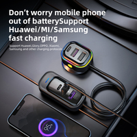 Pengisi daya mobil 6-in-1 Super cepat dengan PD 3.0 mendukung Android & antarmuka tipe-c 66W untuk pengisian daya mobil