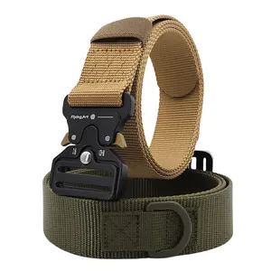 Outdoor breathable canvas men's belt custom LOG quick release can be attached to the multi-functional nylon tactical belt