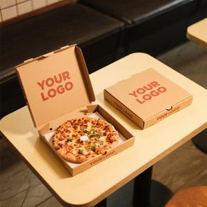 Cajas de Pizza Biodegradables, Plegables, a Prueba de Fugas, Desechables, para Llevar, con Impresión de Logotipo de Marca Personalizada para Entrega - Product Image 3