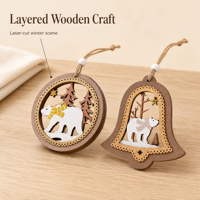 Décoration de Noël personnalisable : Pendentif creux en bois pour la maison, vitrine, artisanat de fête, cadeau, accessoire de fête