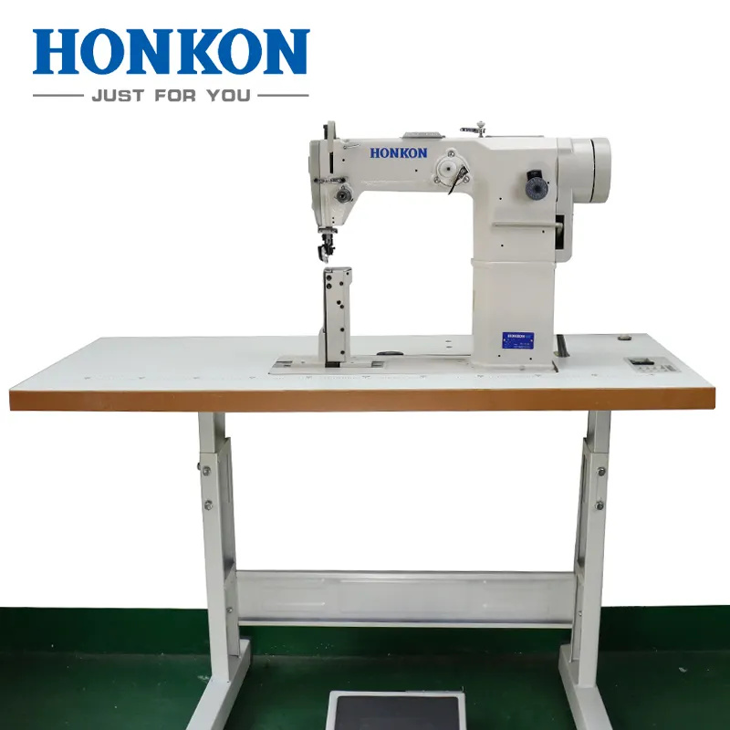 HONKON-máquina de zapatos Industrial HK-810D, poste de aguja individual, cuero, 10mm, Máximo, espesor de costura, 44KG