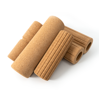 Rodillo de Yoga de Corcho Natural, Rodillo de Espuma de Alta Densidad para Masaje Muscular, Juego de Rodillos de Corcho Semicirculares