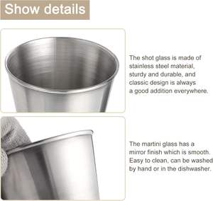 Juego de 4 Vasos de Chupito de Acero Inoxidable de 30 ml con Estuche de Cuero Negro para Transporte, Venta al por Mayor - Product Image 3