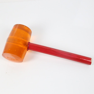 Maillet en caoutchouc transparent avec manche rouge pour l'installation de carreaux et l'aménagement de murs intérieurs - Product Image 1