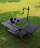 Table de camping pliable moderne en alliage d'aluminium, design carré, mobilier d'extérieur certifié CE