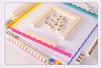 Ensemble de règles de mahjong américain professionnel de luxe 45 cm en acrylique transparent avec motif floral en soie, magnétique, tout-en-un, pour 4 joueurs