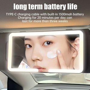 Wholesale Car Interior <b>Mirrors</b> Visor Plate <b>LED</b> HD Touch Screen <b>Makeup</b> <b>Mirror</b> Rechargeable Type-C Charging Portable Universal - Product Image 4
