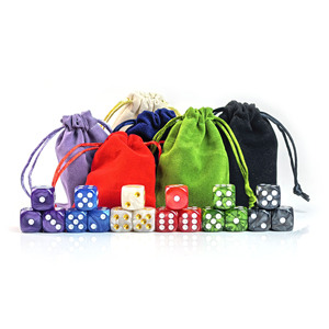 Juego de Dados Personalizados con Patrón de Perlas de Color, Dados de Seis Caras de 16 mm, Juego de Dados D6 Estándar con Bolsa de Terciopelo para Juegos de Rol DnD, Juegos de Mesa - Product Image 1