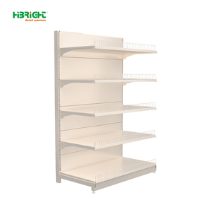 Étagère de présentation simple face noire pour supermarché avec bord avant orange, présentoir de marchandises pour magasin de proximité - Product Image 2