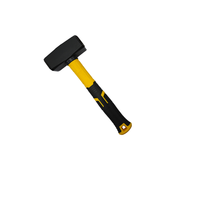 Marteau de maçon en acier au carbone avec poignée TPR, poignée en caoutchouc jaune pour travaux de construction et industriels, OEM personnalisé