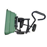 Chariot à plateforme à châssis en acier, à quatre roues, conteneur roulant, remorque utilitaire, chariot de jardin basculant, outils mobiles en plastique pour la maison