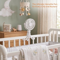 Ventilateur portable léger rotatif à 360° pour poussette de bébé, trépied flexible type pieuvre - Ventilateur USB rechargeable à clipser avec lumière pour extérieur et hôtel
