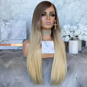 Hot Selling Straight Wave European Hair Wig Full Swiss Lace Ash Blonde Europe 613 Blonde Hd Full Lace Wigs Raw Virgin Human Hair