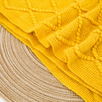Vente en gros pas cher Tricot 100% Acrylique Texturé Solide Maison Chaise Canapé Canapé Lit Décor Jeter Couvertures