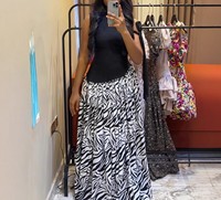Robes longues élégantes pour femmes, nouvelle collection automne, sans manches, col asymétrique, imprimées, plissées, patchwork