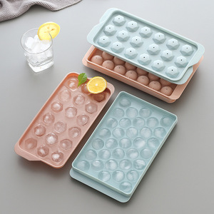Ice Cube <b>Trays</b> Round Sphere With Lids Food Grade PP Material For Home Use - Product Image 1