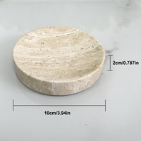 Porte-savon rond en marbre naturel, accessoires de salle de bain pour la maison ou l'hôtel, ensemble de porte-savon pour lavabo