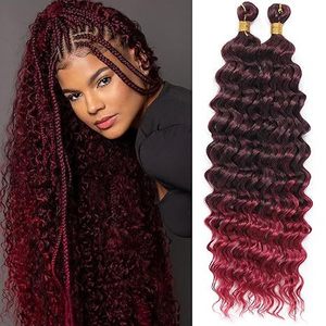 Extensions de <span class=keywords><strong>cheveux</strong></span> synthétiques pour femmes européennes et américaines, tresses longues bouclées Deep Wave 18-24 pouces, style bohème, pour tressage au crochet et dreadlocks - Product Image 4