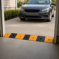 Rampe de seuil modulaire en caoutchouc jaune et noir Xinhong, à assembler, haute visibilité, pour allée, entrée de garage, personnalisable