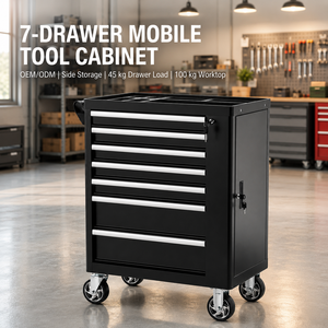 Heavy Duty 30in Modular Garage Storage System with Integrated Workbench Cabinet and Rolling Steel <b>Tool</b> Chest Cart - Product Image 6