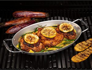 Ensemble de partage de cuisine de dinde grande casserole de barbecue avec injecteur de <span class=keywords><strong>Sauce</strong></span> déchiqueteuse de viande Surface antiadhésive enduite outil de cuisine cadeau de noël - Product Image 5