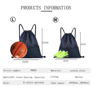 Sac à dos Offre Spéciale avec logo personnalisé Sac à cordon en polyester imperméable recyclé avec poche zippée - Product Image 6