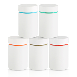 Bouteille en plastique HDPE blanche droite ronde vide avec bouchons colorés 100cc/120cc/135cc/150cc/175cc/200cc - Product Image 2