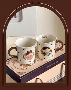 High Quality Wholesale Cute Cat <b>Ceramic</b> <b>Mug</b> Set <b>Ceramic</b> Cute <b>Mug</b> San Valentine Round Dot <b>Ceramic</b> Coffee <b>Mug</b> - Product Image 2