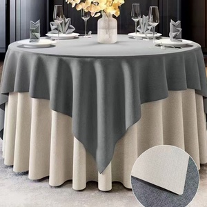 Wholesale Cotton-Polyester <b>Tablecloth</b> for Wedding Thicken Large Size Handmade Linen Polyester Solid Color Woven Heavy Fabric - Product Image 6