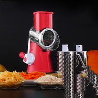 Roterende Kaasrasp Handheld Groente Mandoline Slicer Gemakkelijk Schoonmaken Keuken Kaas Rasp Shredder Met 3 Drum Blades