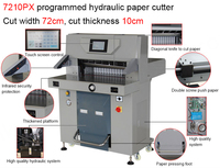 Máquina Cortadora de Papel Hidráulica Automática Disen 7210PX de 720 mm, Controlada por PLC, Guillotina Digital con Motor, Cortadora de Bisel, Pantalla Táctil