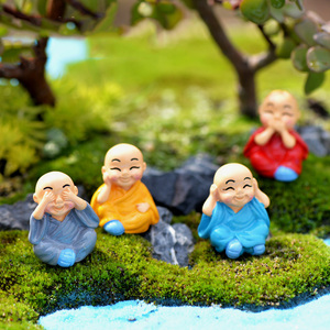 Tượng Phật Thu Nhỏ Bé Mini Nhựa Thủ Công Phật Tu Sĩ Tượng Đồ Trang Trí Cho Bảng Điều Khiển Xe Trang Trí Trang Trí Bàn Văn Phòng - Product Image 3