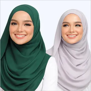 BSBH – foulard Hijab de luxe pour femme, écharpe Vintage assortie, en mousseline de soie, de couleur unie, vente en gros