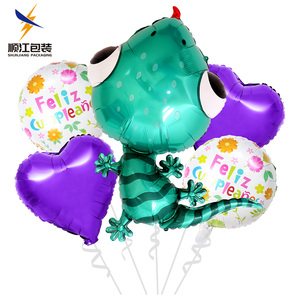 5 globos de aluminio con la frase 'Feliz Cumpleaños' en español y 'Regreso a Clases' para decoración de fiestas de cumpleaños y graduación infantiles - Product Image 6