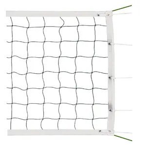 Heavy Duty Volleyball Nets with 2 Aircraft Steel Cables Top and Bottom Four Stitched Border for Backyard Schoolyard Beach