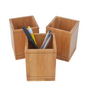 Support à stylos en bois naturel fait main, organiseur de bureau, porte-crayons pour le bureau, l'école, la maison, la salle d'étude, rangement de papeterie de table - Product Image 5