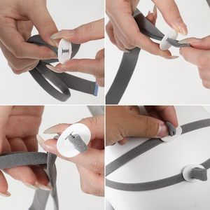 Sangles de fixation pour <span class=keywords><strong>masque</strong></span> CPAP nasal <span class=keywords><strong>ResMed</strong></span> <span class=keywords><strong>Airfit</strong></span> P10 - Sangle élastique grise avec clips Fabriqué en Chine - Product Image 3