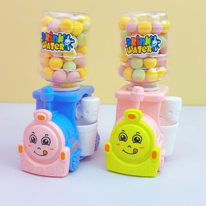 Mini dispensador de agua de plástico con forma de cabeza de tren de dibujos animados, dulces de goma/bollos, prensa de aperitivos, sabor a frutas/verduras, Mini bollos al por mayor - Product Image 3