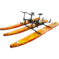 Vélo aquatique gonflable haute stabilité pour 2 personnes avec pontons Drop Stitch, vélo à pagaie pliable pour la mer et la rivière
