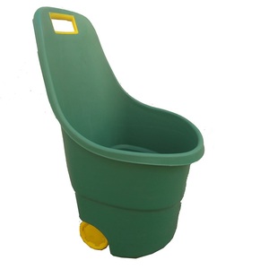 Chariot à roulettes rond en plastique portable pour jardin, seau à feuilles et déchets portable pour cour - Product Image 3