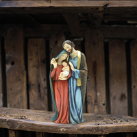 Ensemble de la Sainte Famille en résine Top Grace, crèche catholique, statue religieuse peinte à la main, figurine de Jésus, sculpture d'art